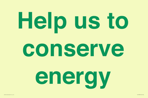 Help us to conserve energy 